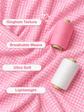 Girls Cotton Gingham Frock – Pink Check Dress with Bow Details