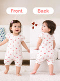 Organic Cotton Girls’ Giraffe & Cherry Print Romper Pack of 2