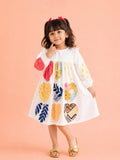 Light Organic Cotton White Printed Full Sleeve Frock Dress