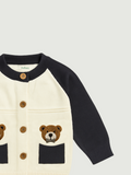 Baby Winter Knitted Cardigan | Organic Cotton Bear Sweater