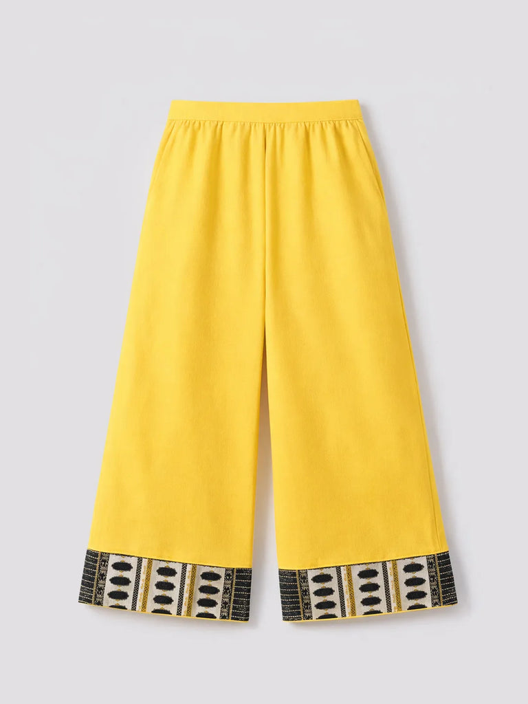 Girls Yellow Kurta Pant Set | Kids Festive Ethnic Outfit