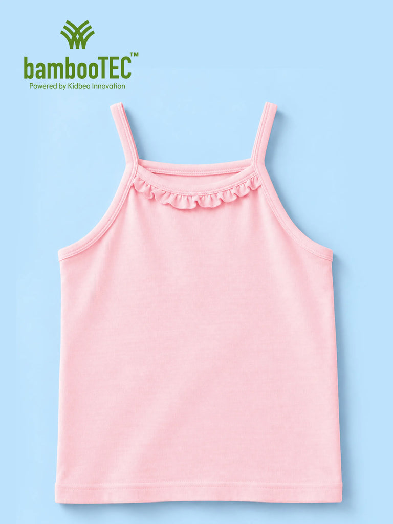 BambooTEC™ Bamboo Girls Camisole – Pink Sleeveless Ruffle Camisole