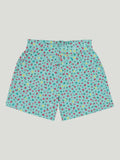 Girl Floral Print Clothing Set | Ruffle Sleeve Top and Matching Shorts | Teal