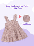 Girls Sleeveless Ruffle Floral Dress | Organic Cotton Summer Frock