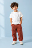 Unisex Brown Cotton Kids Cargo Shorts – Comfortable Everyday Bottomwear