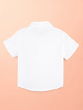 Linen Cotton Girls Shirt Pack of 2 – Pink & White Half-Sleeve Shirts