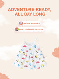 Premium Extra Soft Muslin Baby Girls Frock – Colorful Car Print