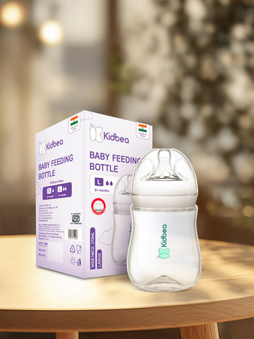 Kidbea Natural Milk Feeding Bottle, BPA-Free, Soft Nipple, Anti-Colic Design, 270 ML