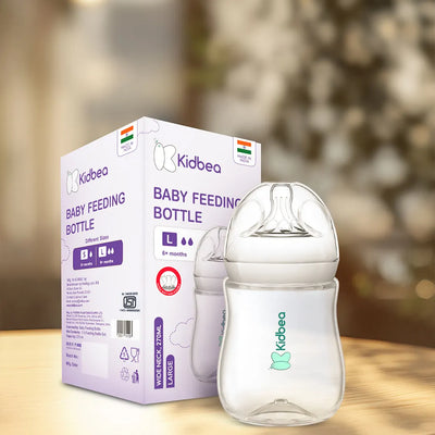 Natural Milk Feeding Bottle, BPA-Free, Soft Nipple, Anti-Colic Design, 270 ML