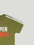 Kidbea Boys Cotton T-Shirt and Shorts Set | Summer Co-Ord Outfit for Kids | Olive Green
