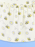 BambooTEC™ Bamboo Muslin Girls Frock – Cute Flower & Bee Print | Pack of 2
