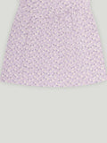 Kidbea Girls Cotton Frock | Floral Printed Dress with Ruffle Sleeves | Casual & Trendy Dress | Lavender