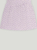 Kidbea Girls Cotton Frock | Floral Printed Dress with Ruffle Sleeves | Casual & Trendy Dress | Lavender