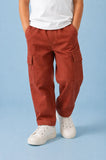 Unisex Brown Cotton Kids Cargo Shorts – Comfortable Everyday Bottomwear