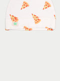 Kidbea 100% Organic cotton Full Button baby Romper, Cap & Bibs Unisex  | Pizza Print