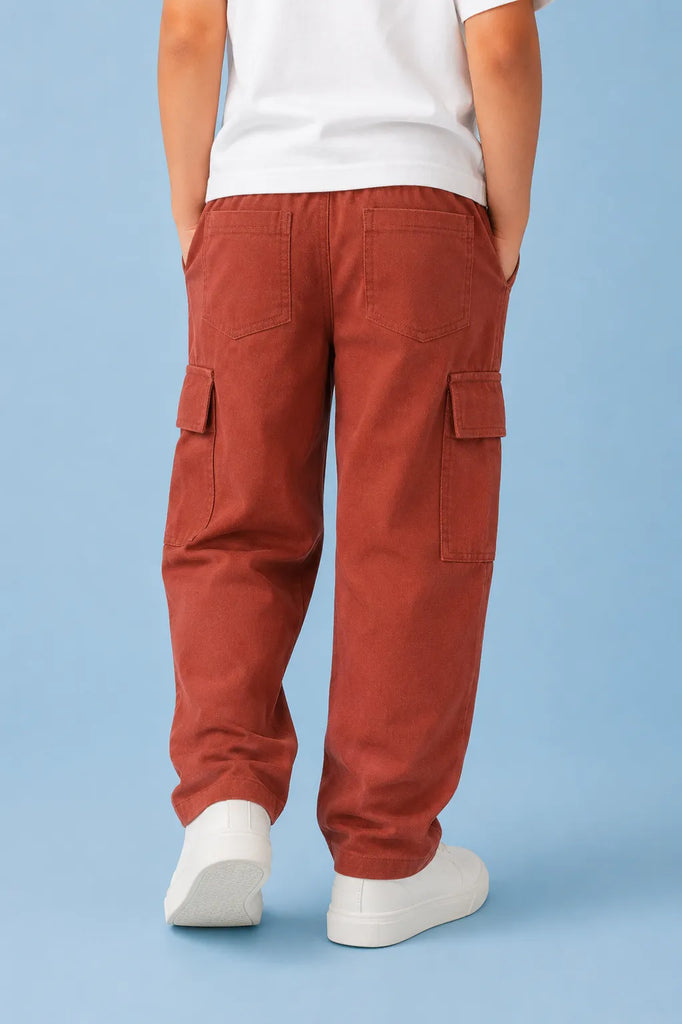 Unisex Brown Cotton Kids Cargo Shorts – Comfortable Everyday Bottomwear