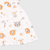 Kidbea Extra Soft Muslin Cotton Frock Cloth for Baby Girl | Rainbow and Tiger Print Pack of 2 | Print May Vary