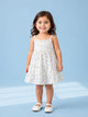 Girls Cotton White Floral Print Frock