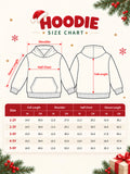 Unisex Cotton Hoodie – Red Full-Sleeve Christmas Printed Pullover Sweatshirt