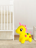 Kidbea Unicorn Yellow and Elephant Pink Soft Toy, Suitable for Boys, Girls and Kids, Super-Soft, Safe, 30 cm.