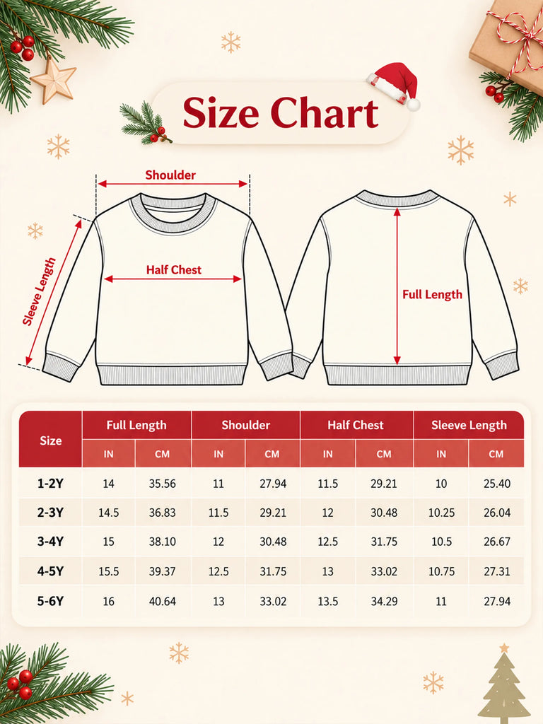 Unisex Cotton Sweatshirt – Red Full-Sleeve Christmas Fair Isle Printed Pullover