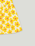 Kidbea Baby Girls Floral Cotton Dress with Yellow Bloom Print & Matching Hat – Cheerful Summer Party Wear Frock