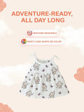 Extra Soft Muslin Baby Girls Frock – Elephant & Butterfly Print Sleeveless Dress