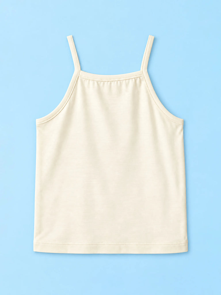 BambooTEC™ Bamboo Girls Camisole – Cream Sleeveless Ruffle Camisole