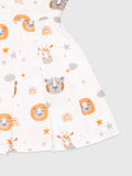 Extra Soft Muslin  Fabric Baby Girls Frock | Pack of 5 | Mickey, Tiger, Space, Rainbow and Cute Chick Print