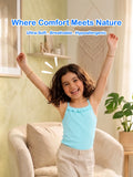 BambooTEC™ Girls Camisole Pack of 3 – Blue, Yellow & Grey Ruffle Strap Tops