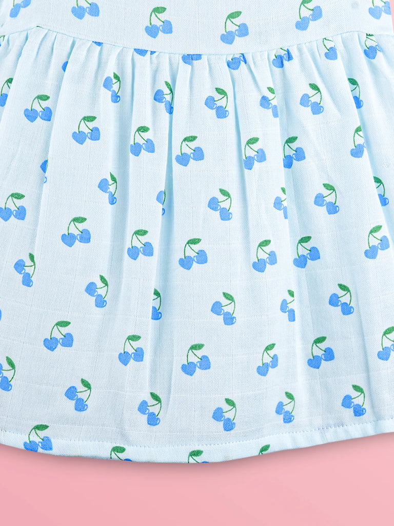 BambooTEC™ Bamboo Muslin Girls Frock – Fruit & Cherry Print | Pack of 2