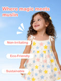 Extra Soft Muslin Baby Girls Frock Pack of 2 – Star & Rainbow Prints