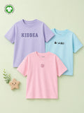Organic Cotton Unisex Kidbea, Be a Kid & KD Logo Print Half Sleeve T-Shirt Combo Pack (Pack of 3)