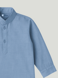 Kidbea Boys Kurta Pajama with Embroidered Nehru Jacket | Indian Ethnic Festive Wear Set for Kids | Grey