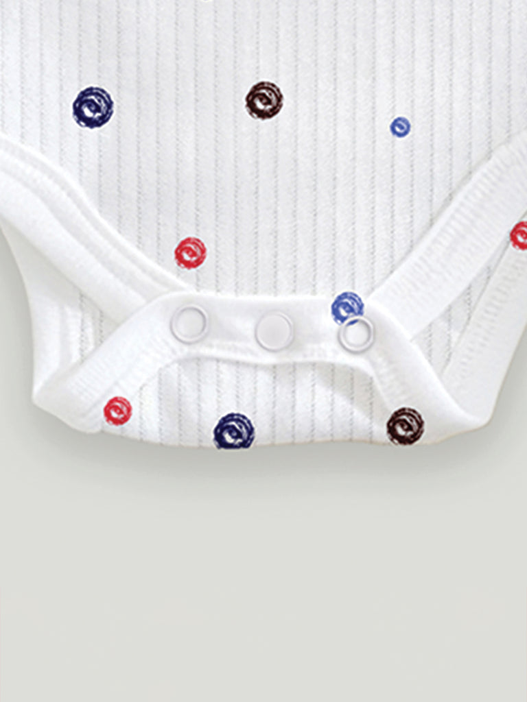 Unisex Premium 100% Bamboo Ultra-Soft fabric Onesies with Dots Print - Butter Cream