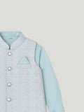 Kidbea Boys Stylish Kurta Pajama Set with Embroidered Nehru Jacket | Traditional Festive Ethnic Wear | Blue
