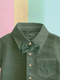 Light Linen Shirt & Pant Dark Green Co-ord Set