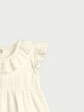 Light Linen Girls Dress Set | Pack of 2 (Off White & Rust)