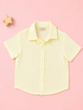 Boys Linen Cotton Light Yellow Shirt