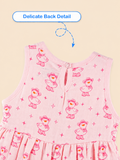 BambooTEC™ Bamboo Muslin Baby Frock – Pink Duck Print, Soft & Breathable Dress
