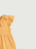 Light  Organic cotton Girls Frock Set | Pack of 3 (Sky Blue, Mustard Yellow & Charming Pink)