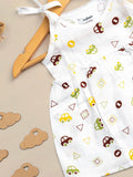 Extra Soft Muslin Baby Girls Frock Pack of 4 – Space, Whale, Rainbow & Car Prints
