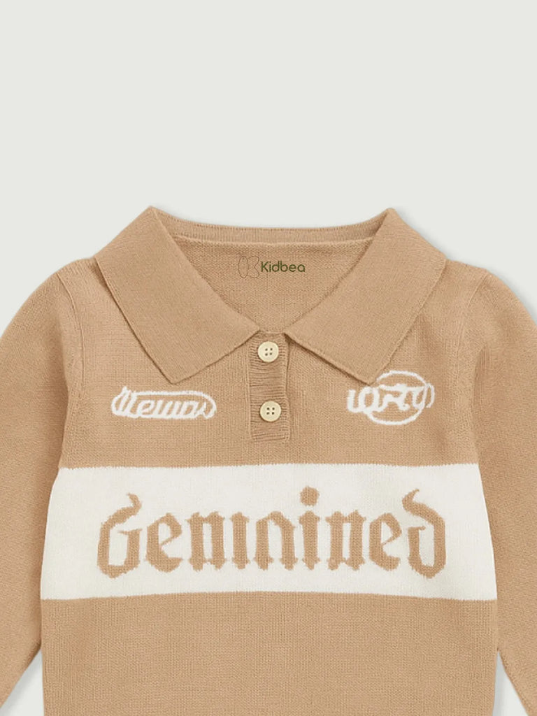 Cozy Winter organic cotton Set for Baby Boys | Polo & Pant Co-ord