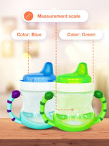 Baby Sipper Cup – Green (Pack of 2) | BPA-Free, Soft Spout, Leak-Proof, Dual Handles, 200ML