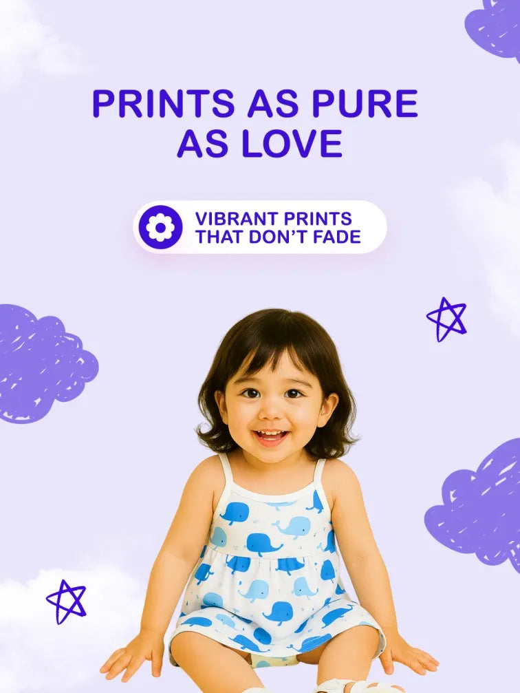 Extra Soft Muslin Baby Girls Frock Pack of 3 – Star, Avocado & Whale Prints