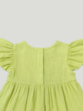 Light Organic Cotton Charming Light Green Frock | Elegant & Comfortable