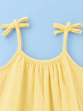 Organic Cotton Girls Frock Pack of 2 – Yellow & Lavender Tie-Up Frocks