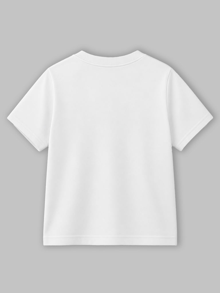 Light Organic Cotton White Graphic Print Half Sleeve T-Shirt | Unisex
