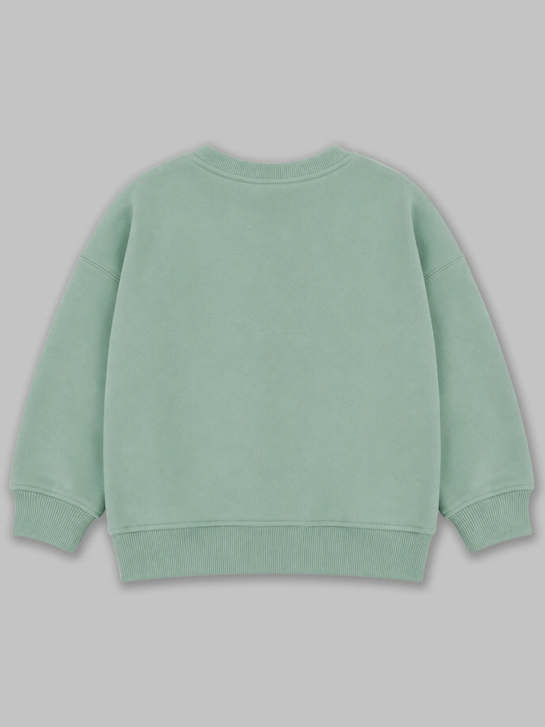 Unisex Green Sweatshirt – Cute Cow Print Full-Sleeve Sweatshirt