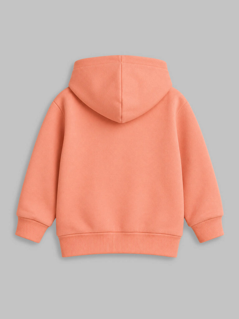 Unisex Peach Hoodie – Pocket Size Bestie Hamster Print Sweatshirt